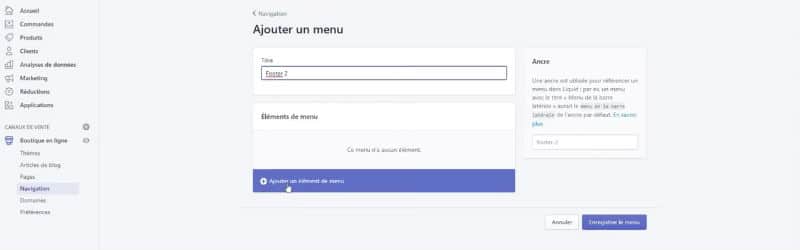 footer shopify,créer un footer shopify,footer sur shopify