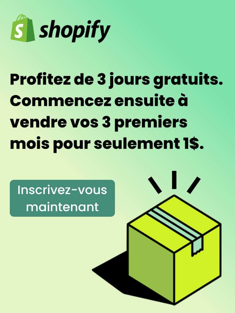 bannière shopify barre latérale