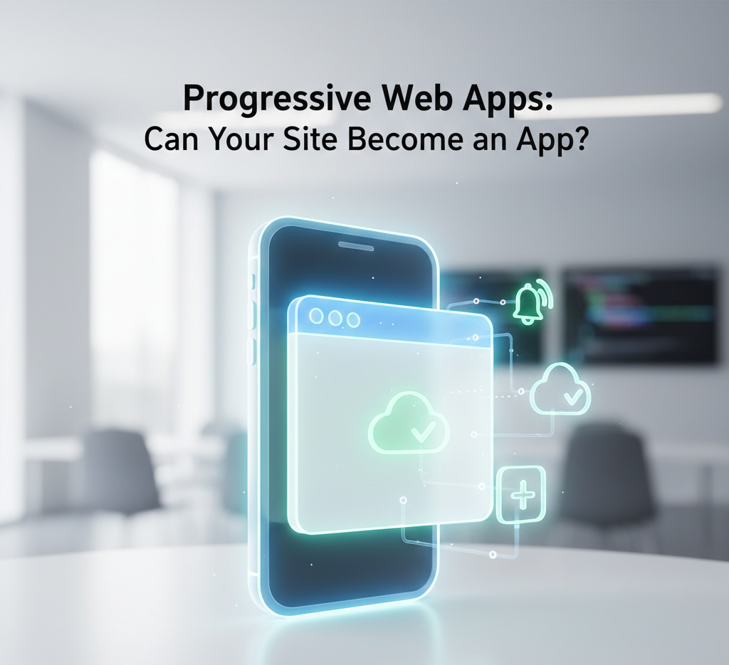 Illustration d'un smartphone et d'une interface web lumineuse