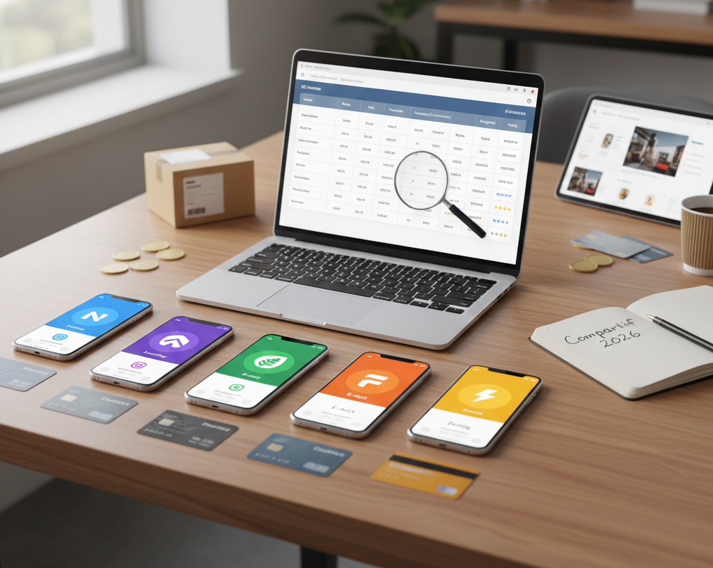 Comparatif 2026 d'applications mobiles sur un bureau connecté